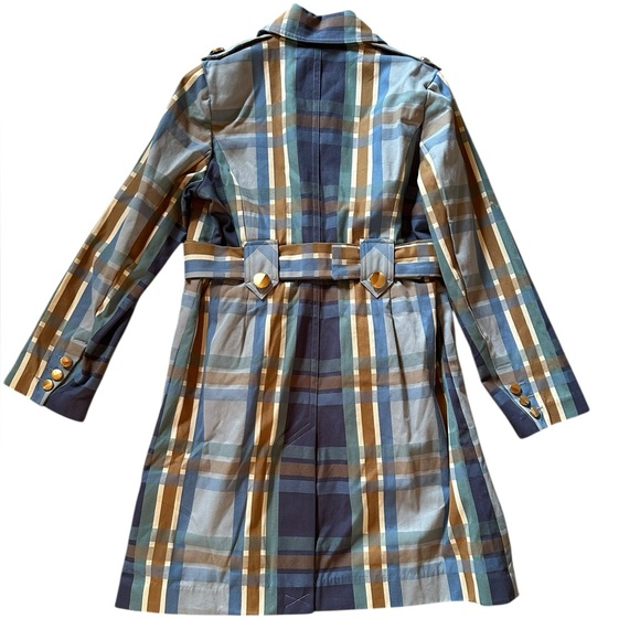 CABI Style #6248 Highclere Trench 100% cotton plaid trench coat NWOT- sz Medium - Picture 5 of 16